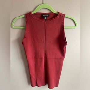 White House Black Market Red Ribbed Tank Top